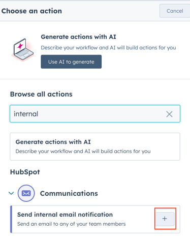 Send an internal email
